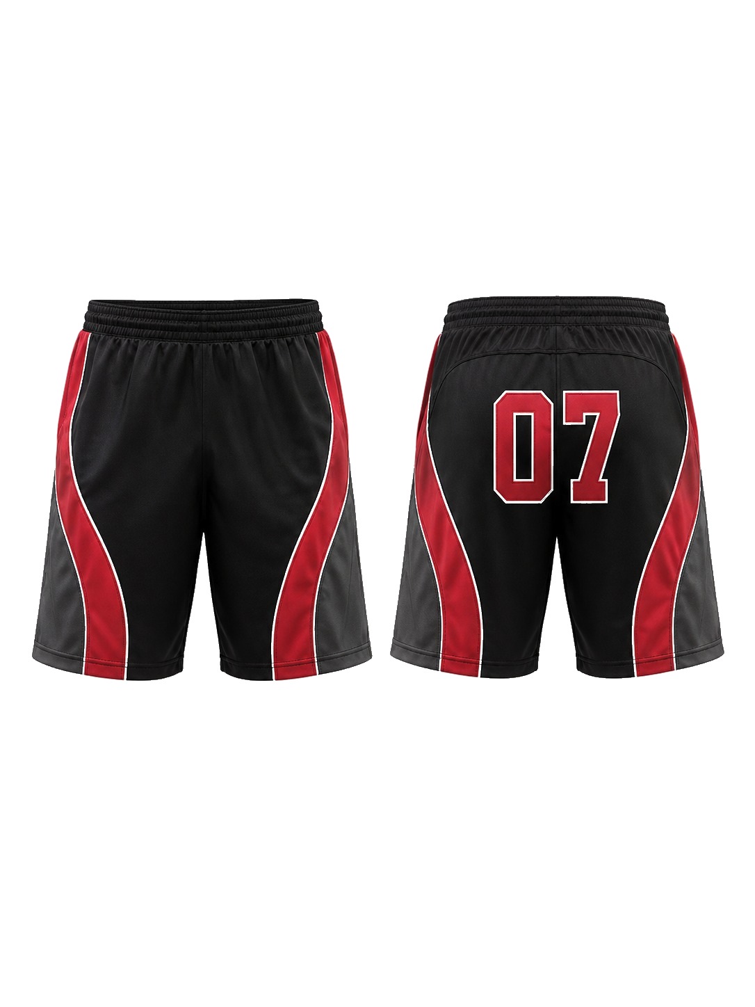 Custom Casual Shorts Black Red Shorts manufactured by Haiza Intl
