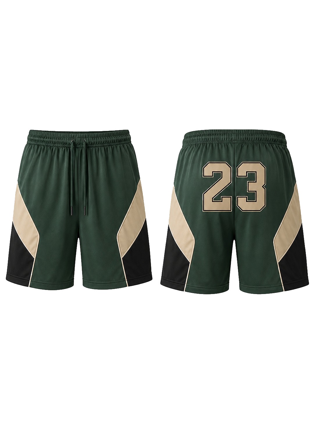 Custom Casual Shorts Green Beige Shorts manufactured by Haiza Intl