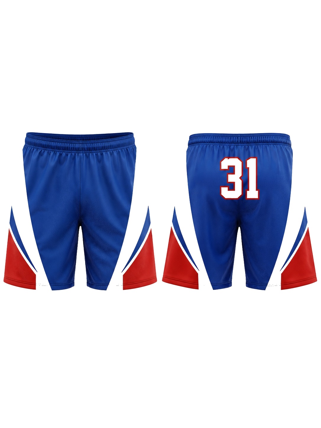 Custom Casual Shorts Royal Blue Red Shorts manufactured by Haiza Intl
