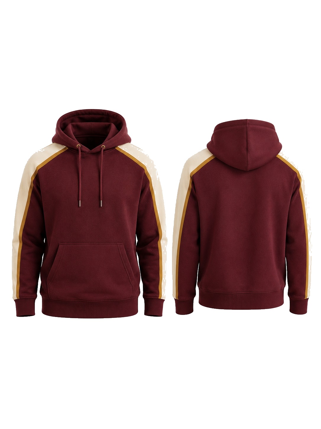 Custom Hoodies Burgundy Cream Gold Hoodie manufactured by Haiza Intl