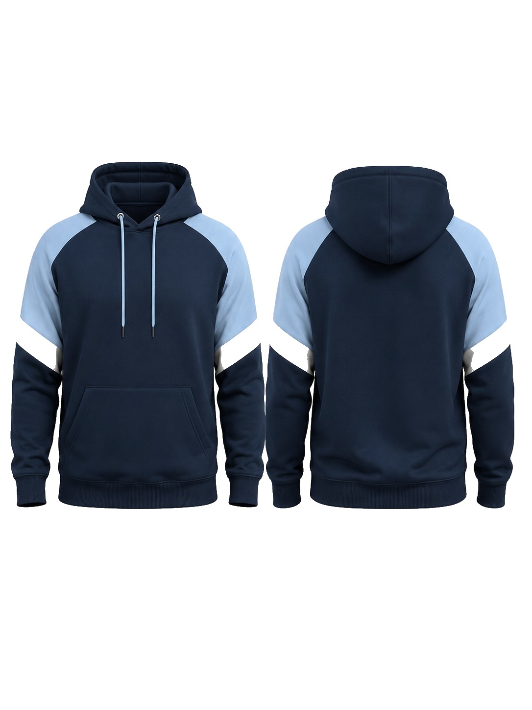 Custom Hoodies Navy Sky White Hoodie manufactured by Haiza Intl