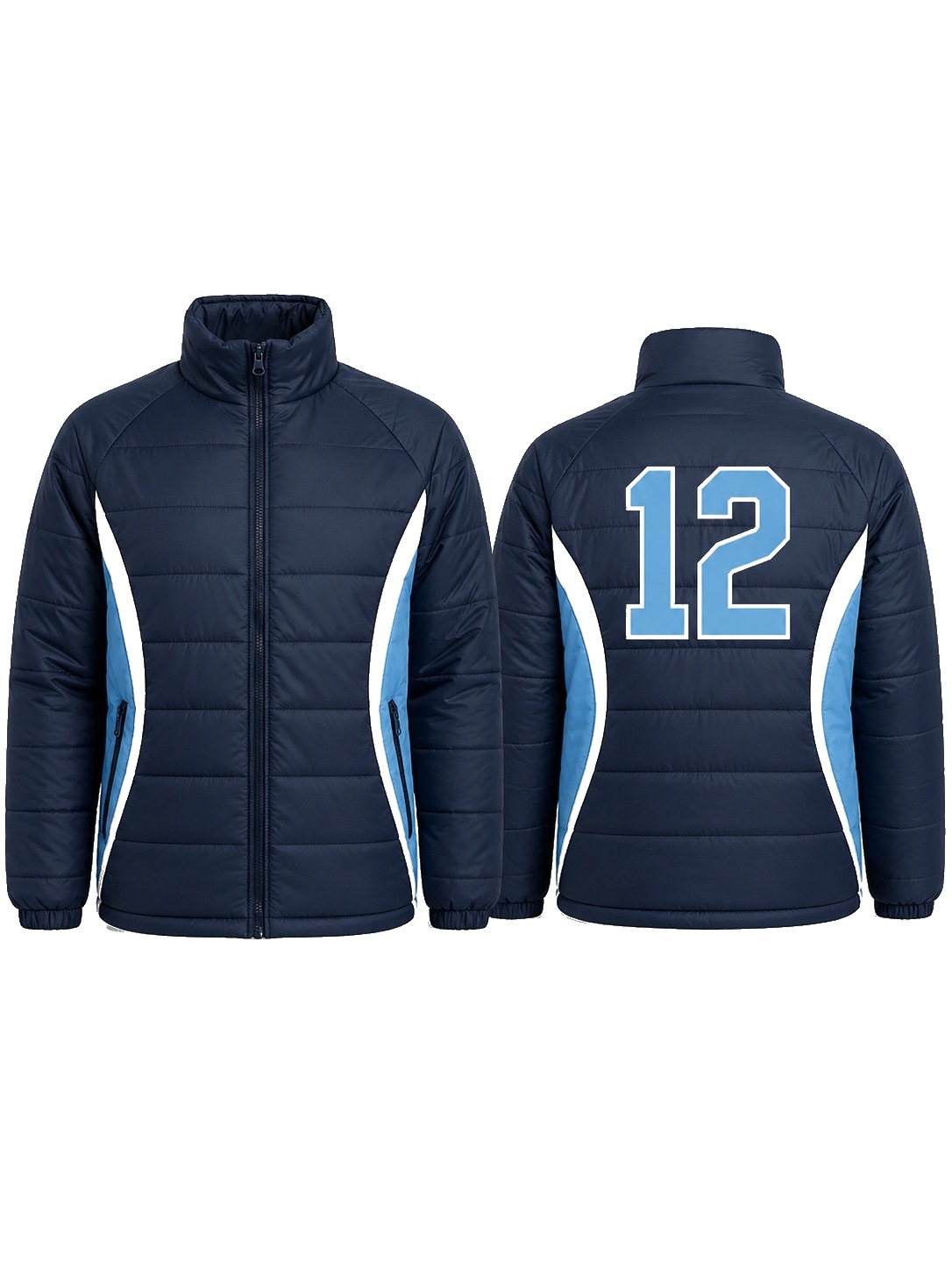 Custom Puffer Jackets Navy Sky Puffer Jacket manufactured by Haiza Intl
