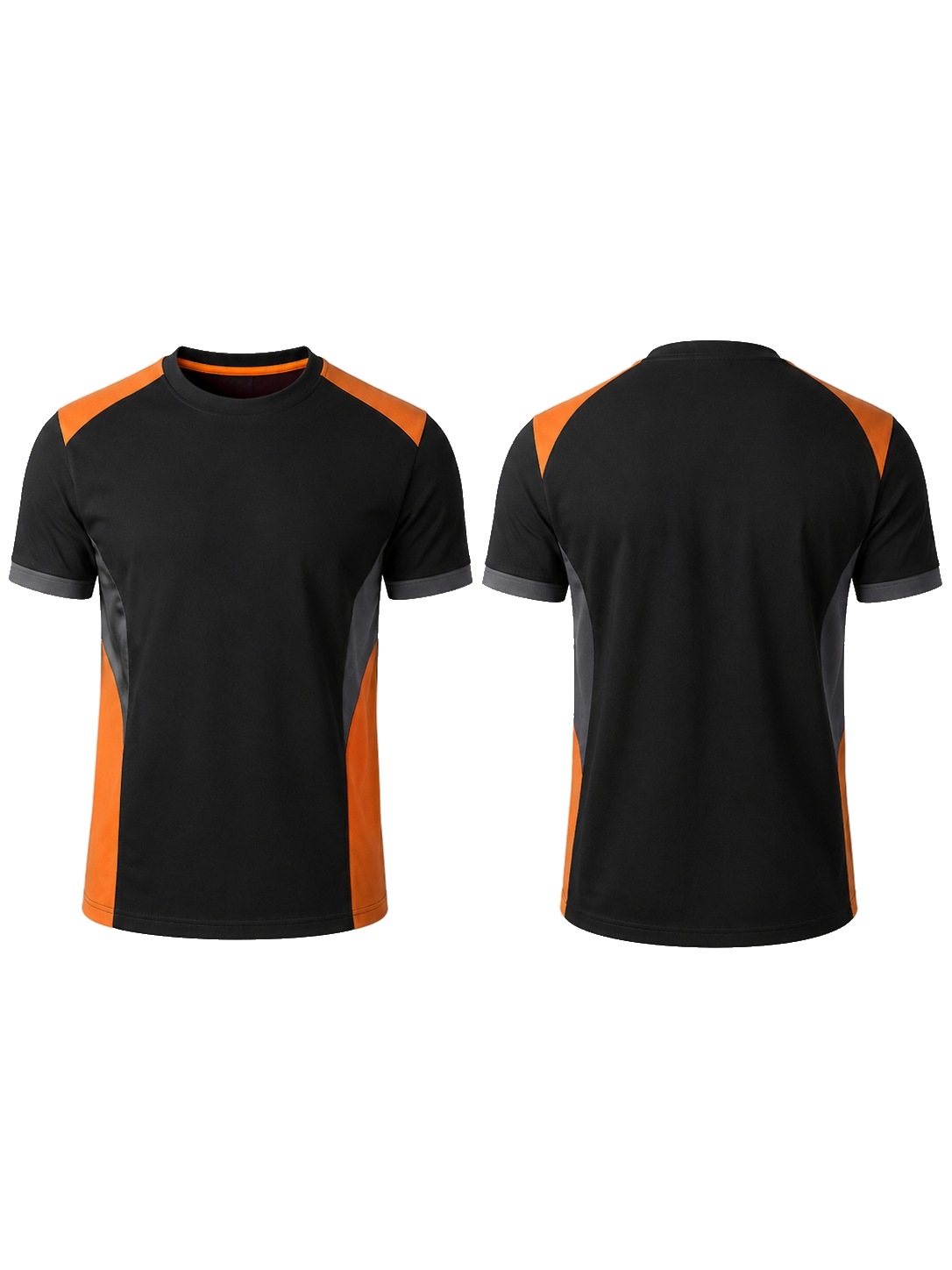Custom T-Shirts Black Orange Gray T-Shirt manufactured by Haiza Intl
