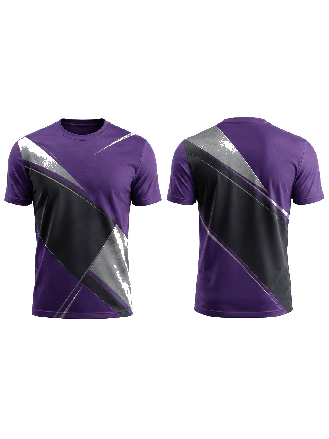 Custom T-Shirts Purple Black Silver T-Shirt manufactured by Haiza Intl