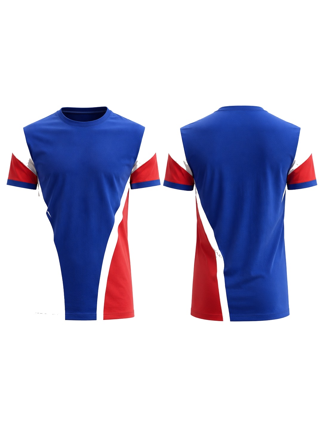 Custom T-Shirts Royal Blue Red White T-Shirt manufactured by Haiza Intl