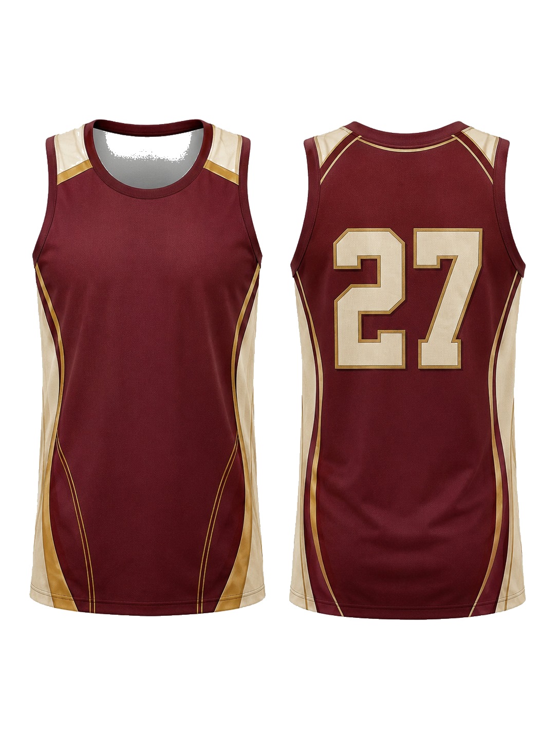 Custom Tank Tops Maroon Cream Tank Top manufactured by Haiza Intl