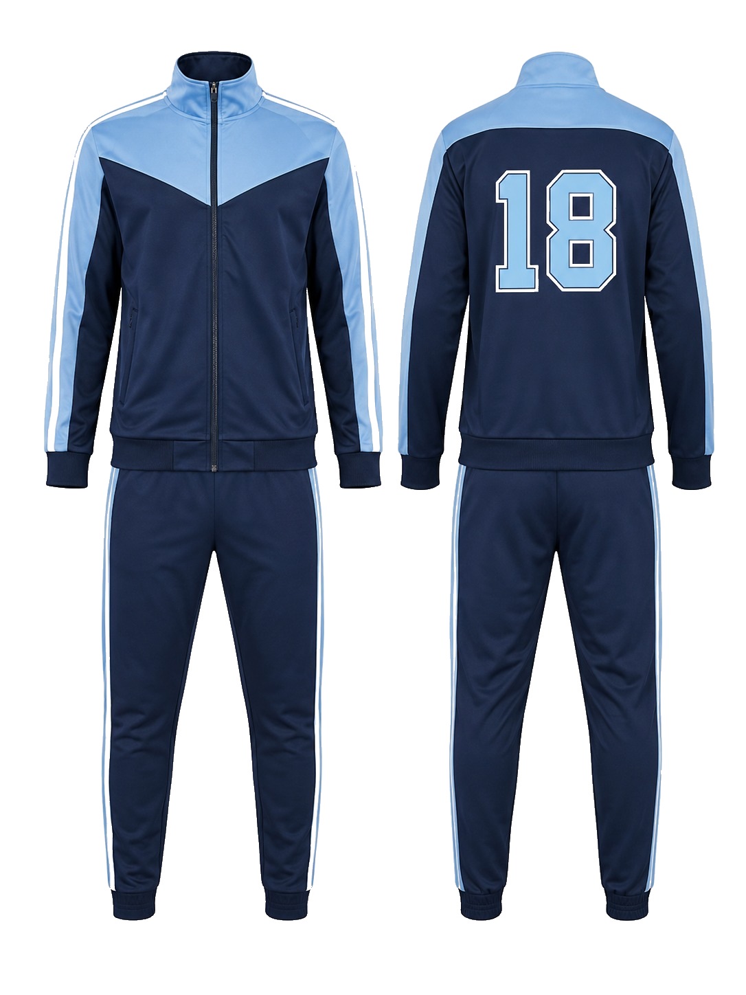 Custom Tracksuits Navy Sky Tracksuit manufactured by Haiza Intl