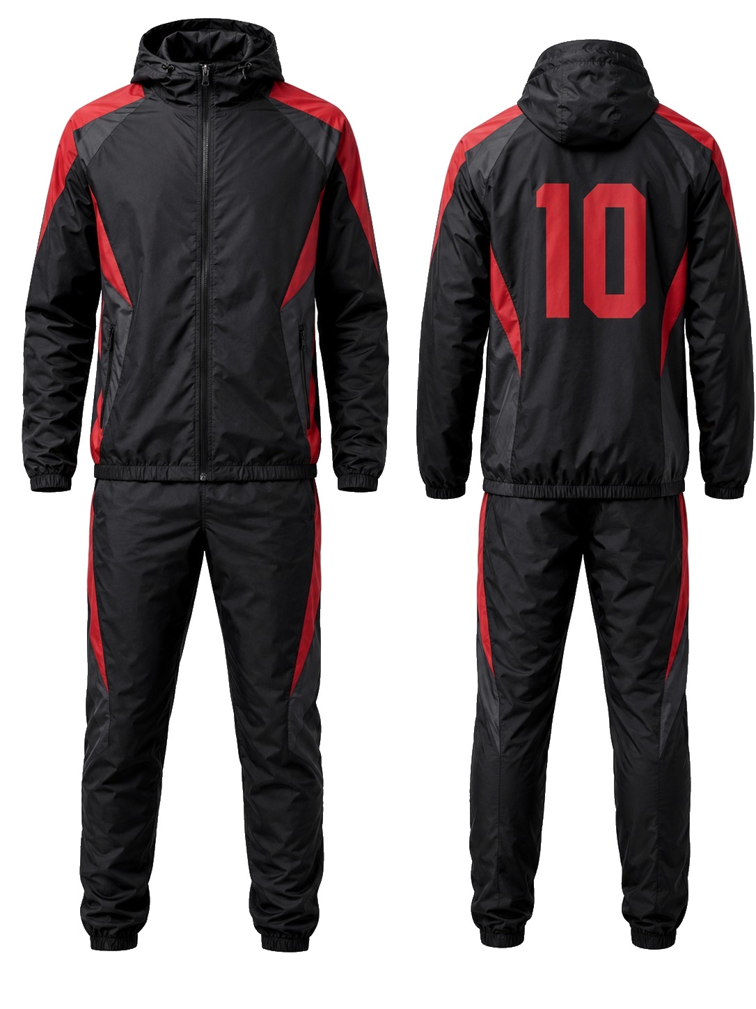 Custom Windbreaker Sets Black Red Windbreaker Set manufactured by Haiza Intl