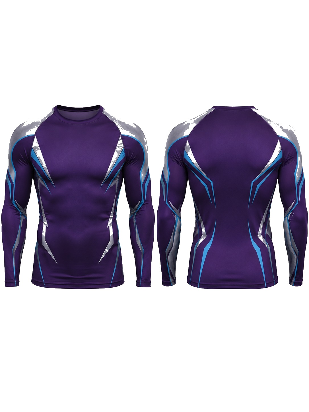 Custom Rash Guards Purple Cyber Sport Shirt manufactured by Haiza Intl