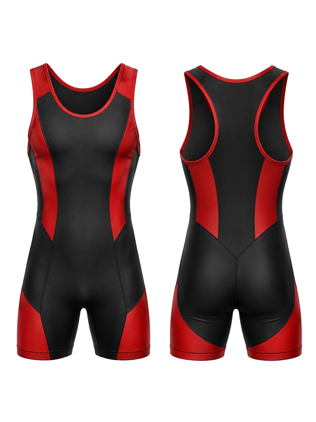 Custom Singlets Black And Red Athletic Singlet manufactured by Haiza Intl