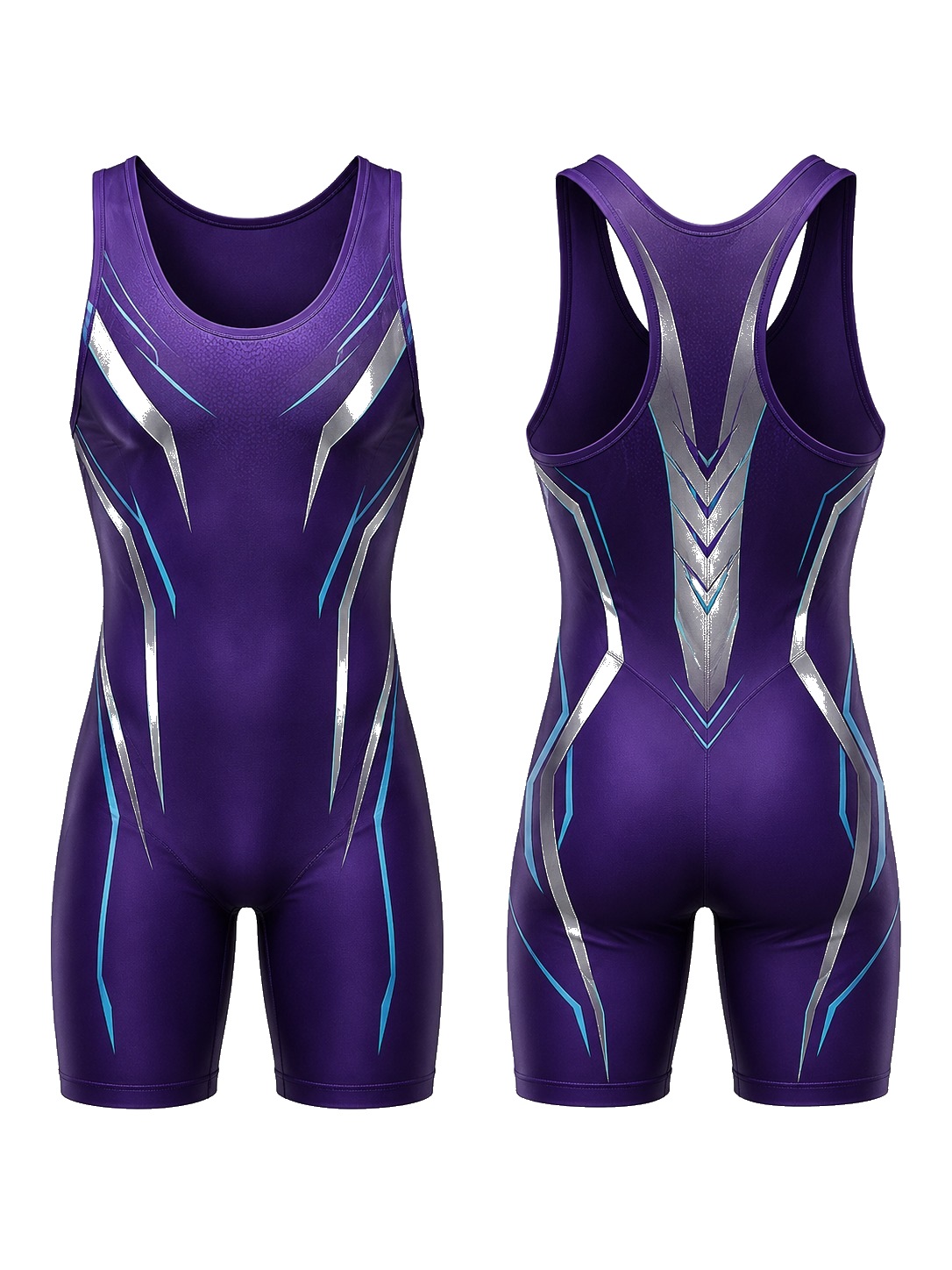 Custom Singlets Futuristic Purple Athletic Singlets Front And manufactured by Haiza Intl
