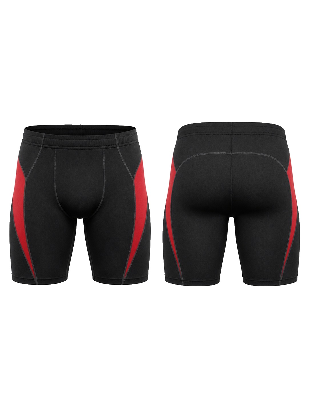 Custom Training Shorts Red Panel Compression Shorts manufactured by Haiza Intl