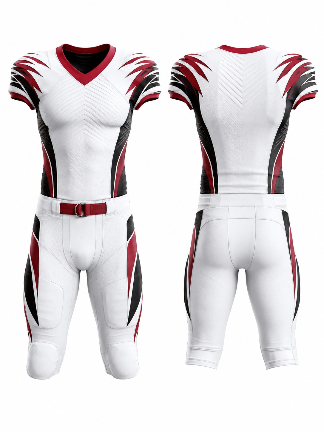 Custom American Football Crimson Wing Football Uniform manufactured by Haiza Intl
