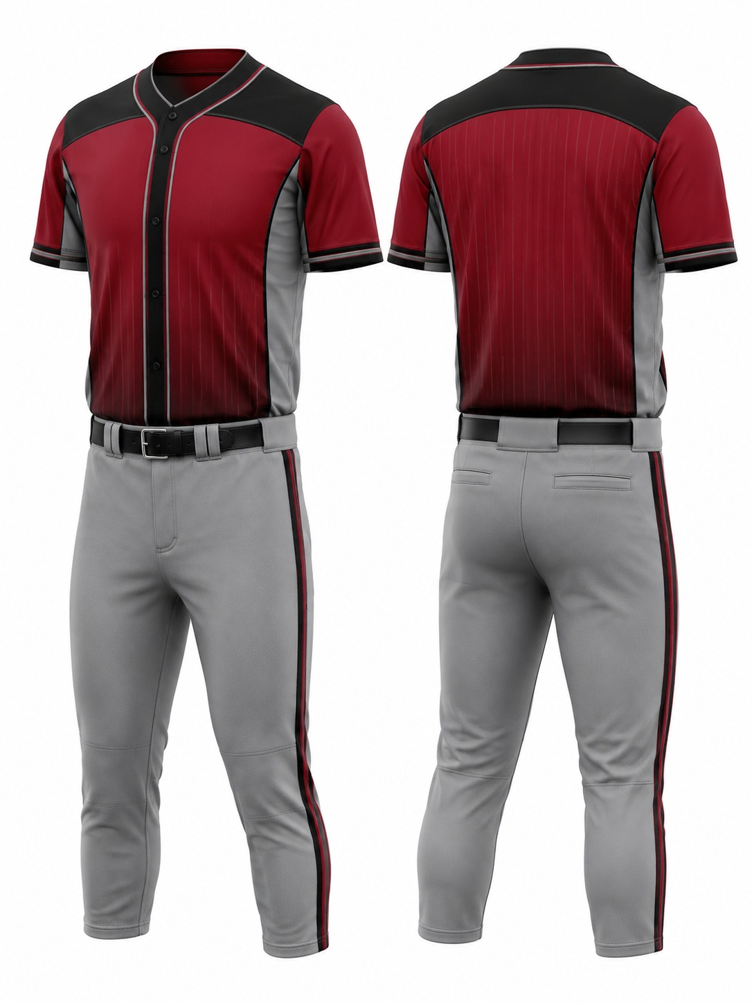 Custom Baseball Maroon Baseball Uniform manufactured by Haiza Intl
