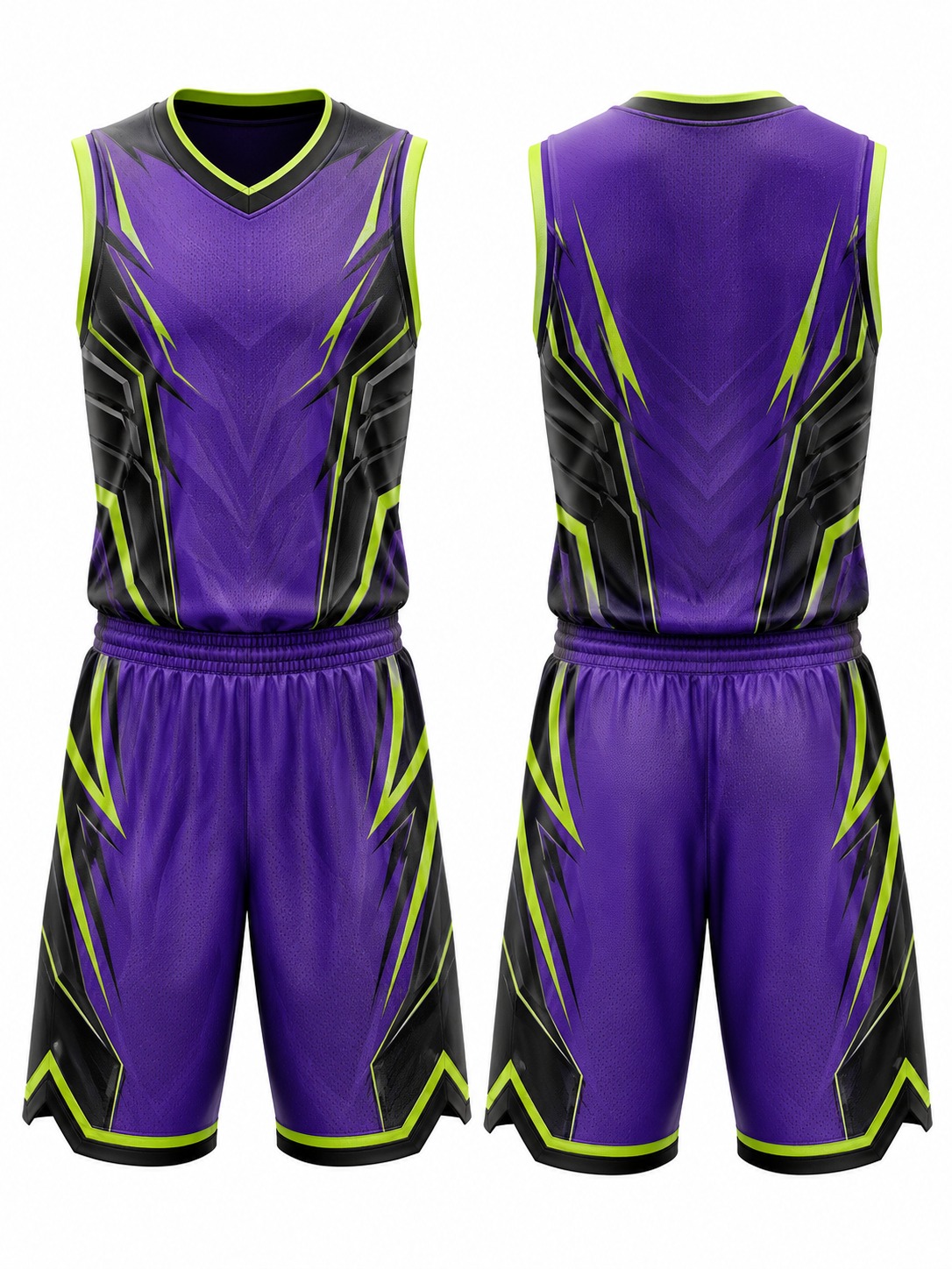 Custom Basketball Purple Neon Basketball Uniform manufactured by Haiza Intl