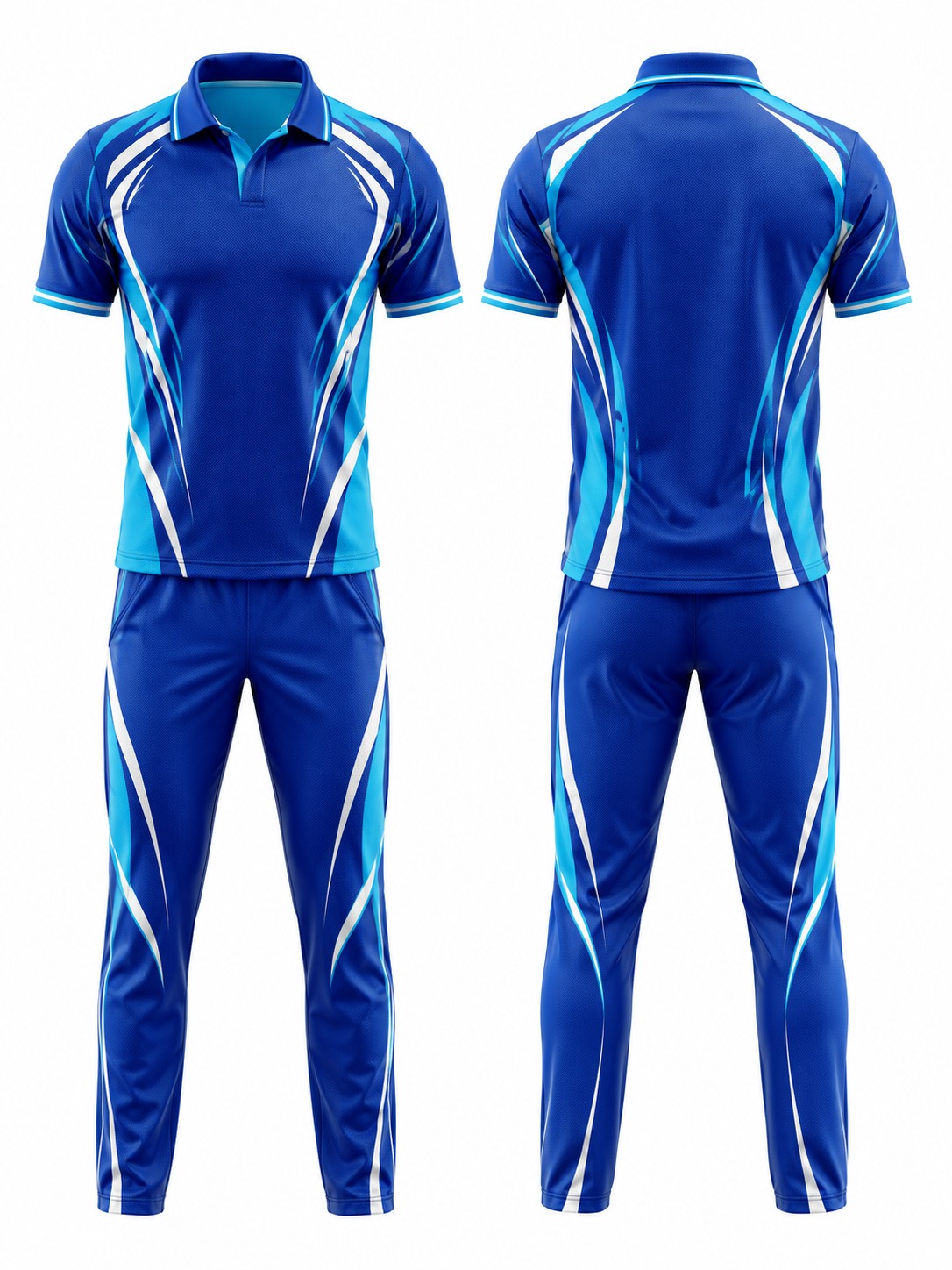 Custom Cricket Blue Sports Uniform manufactured by Haiza Intl