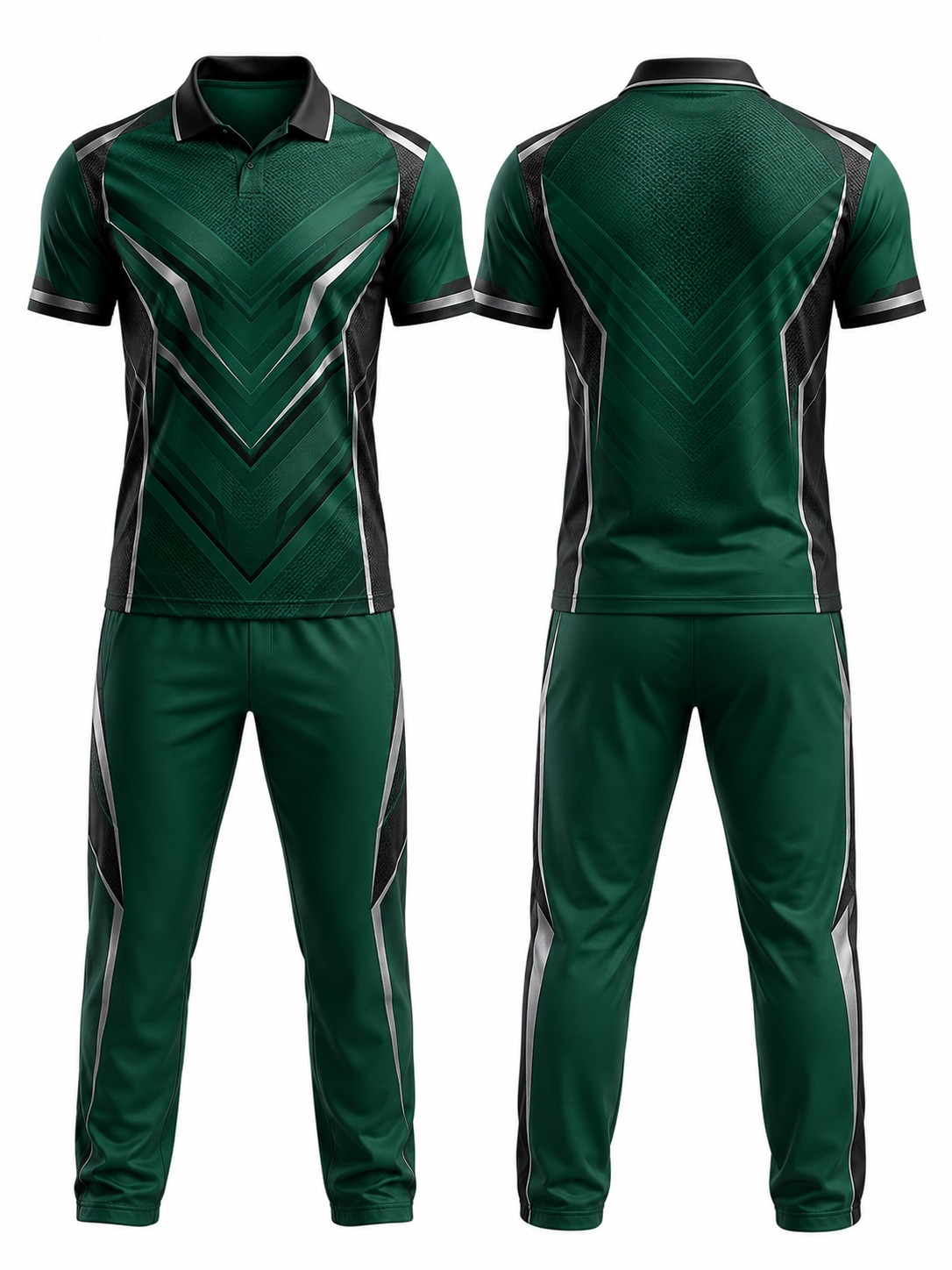 Custom Cricket Emerald Green Sports Kit manufactured by Haiza Intl