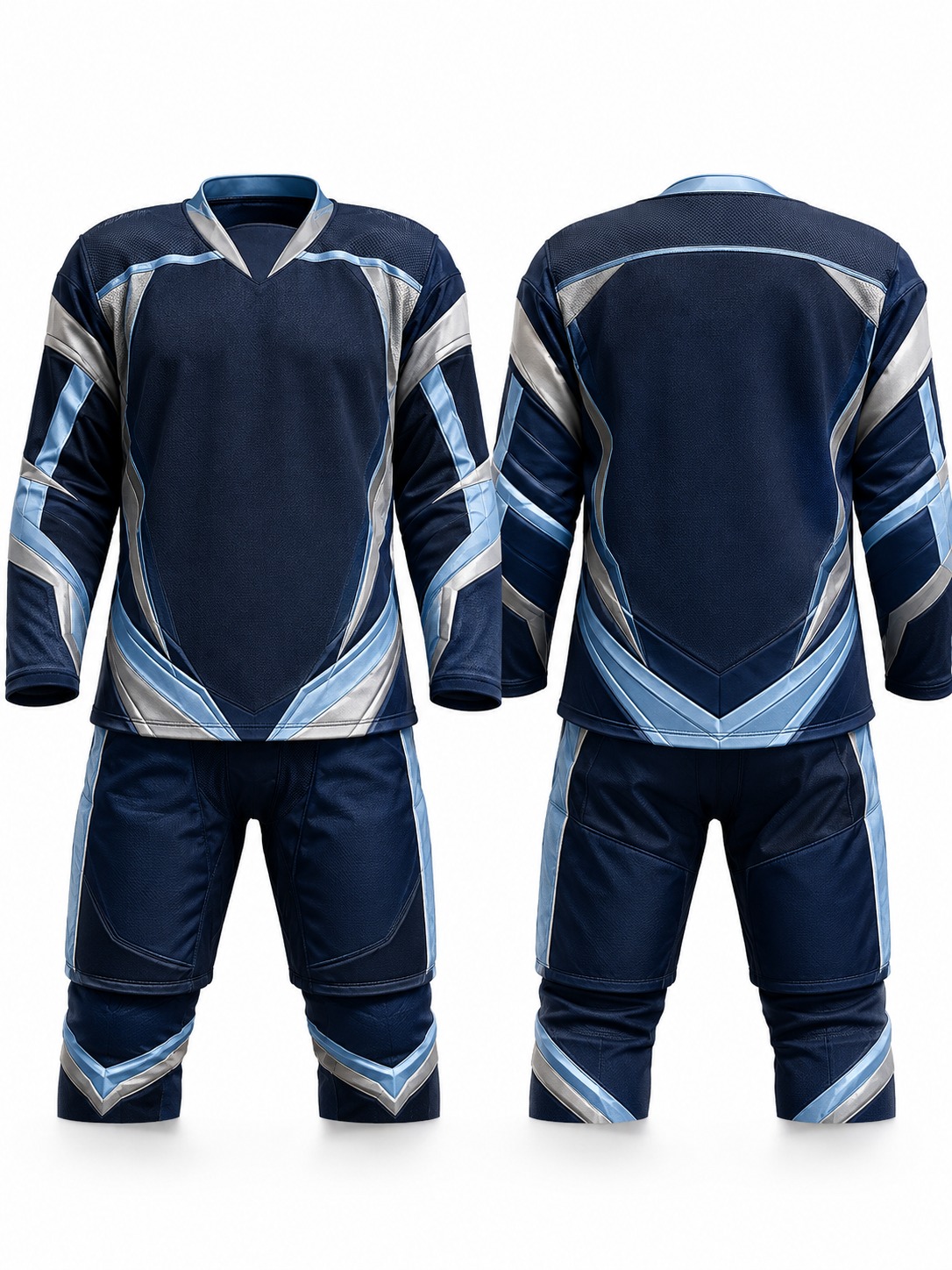 Custom Ice Hockey Navy Hockey Uniform manufactured by Haiza Intl