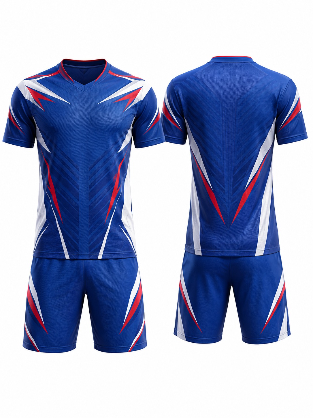 Custom Soccer Blue Geometric Soccer Kit manufactured by Haiza Intl