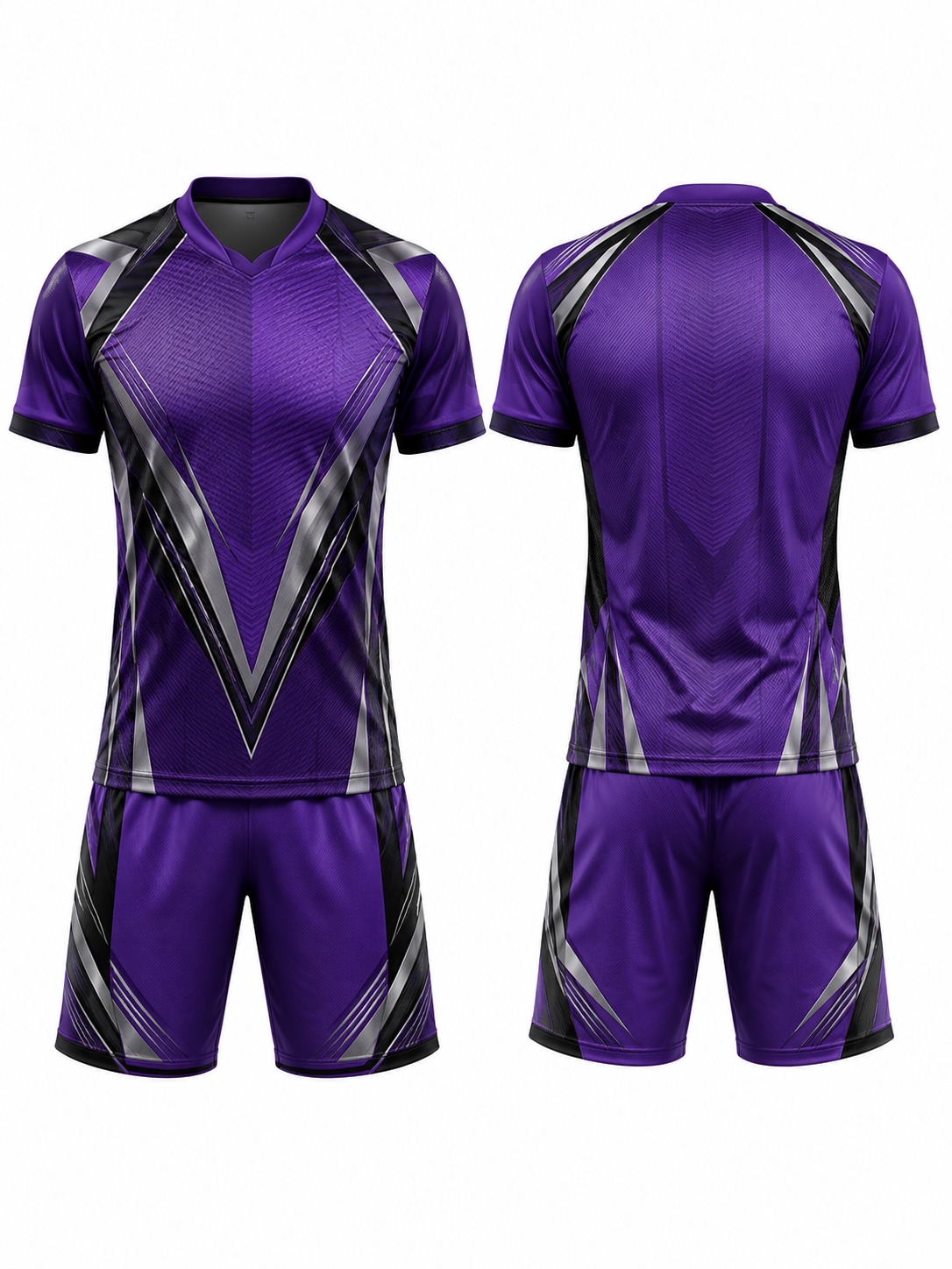 Custom Soccer Purple Geometric Soccer Kit manufactured by Haiza Intl
