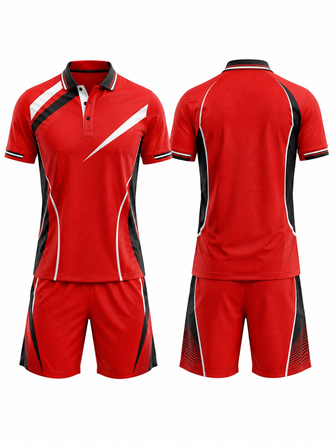 Custom Tennis Red Athletic Uniform manufactured by Haiza Intl