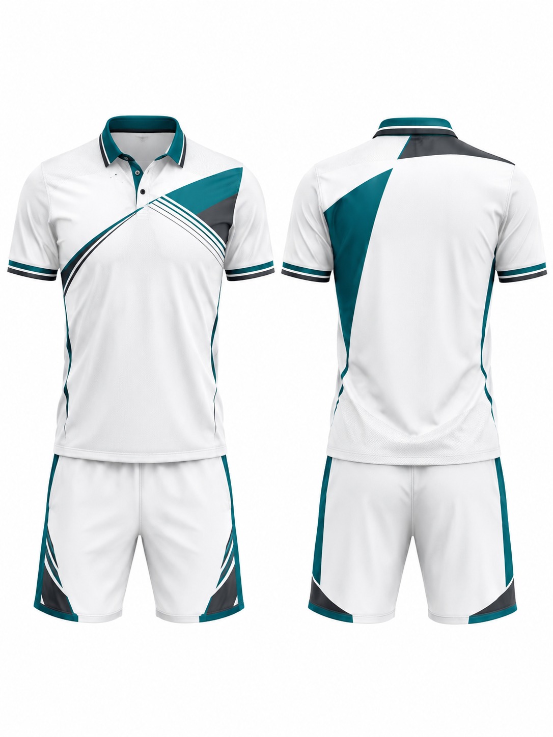 Custom Tennis Teal Accented Athletic Polo manufactured by Haiza Intl